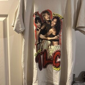 TLC Cream Graphic Tee with Bold Design